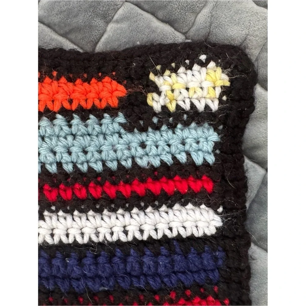Handmade Crochet Throw Stained Glass Pattern Multicolor 50